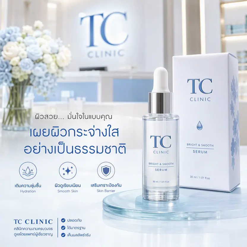 ตัวอย่างภาพ AI ผลิตภัณฑ์เซรั่มสำหรับธุรกิจความงามและเวลเนส